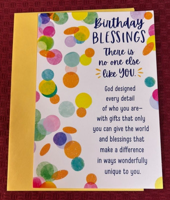 Happy Birthday Greeting Card & Envelope ~ Birthday Blessings ~ Religious
