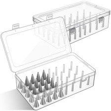 2 Pcs Piping Tip Box with Fixed Pins 84 Piping Tip Organizer Baking Cake Deco...