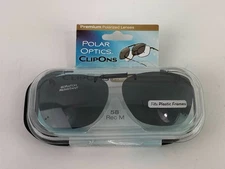 Polar Optics Clip-On Sunglasses #58 Rec M Gray Polarized Lenses NEW w/ Case