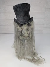 Vtg RARE 2000 Undertaker Old Man Halloween Mask Paper Magic Group Top Hat Beard