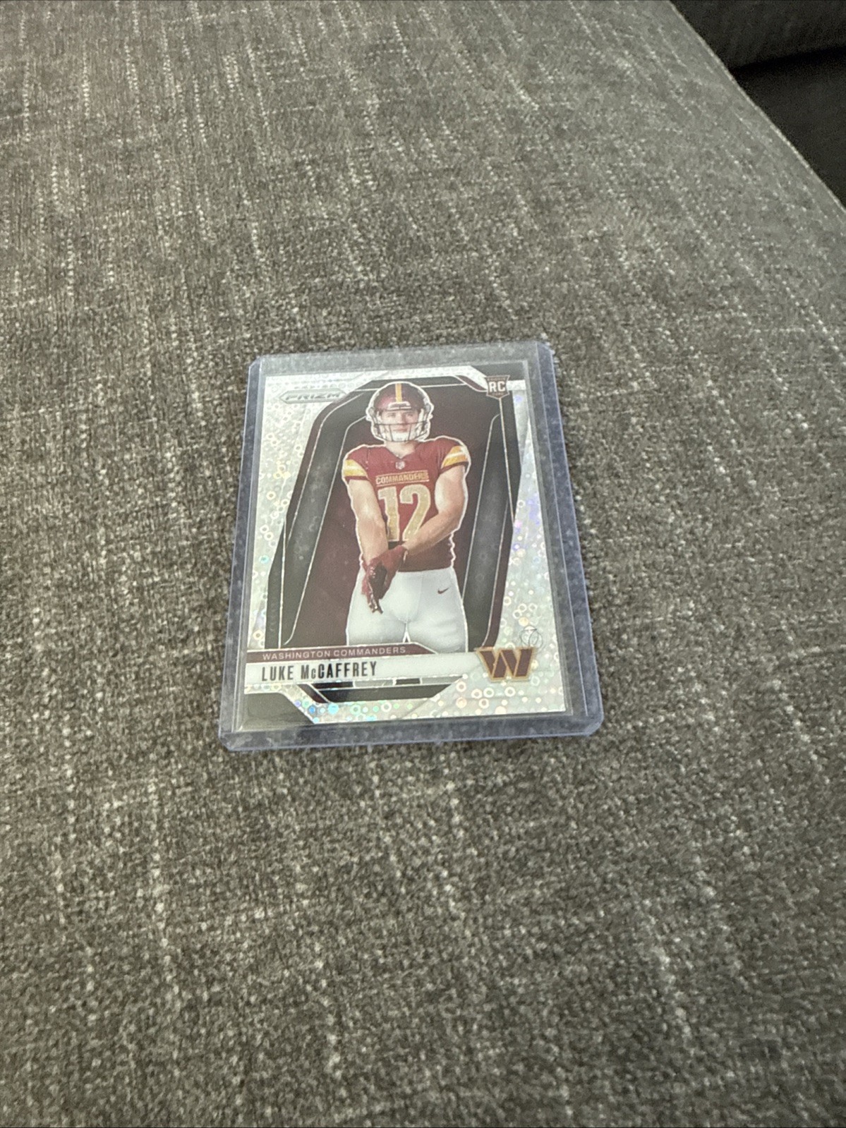 2024 Prizm #26 LUKE MCCAFFREY Variation No Huddle Silver Disco - ROOKIE RC