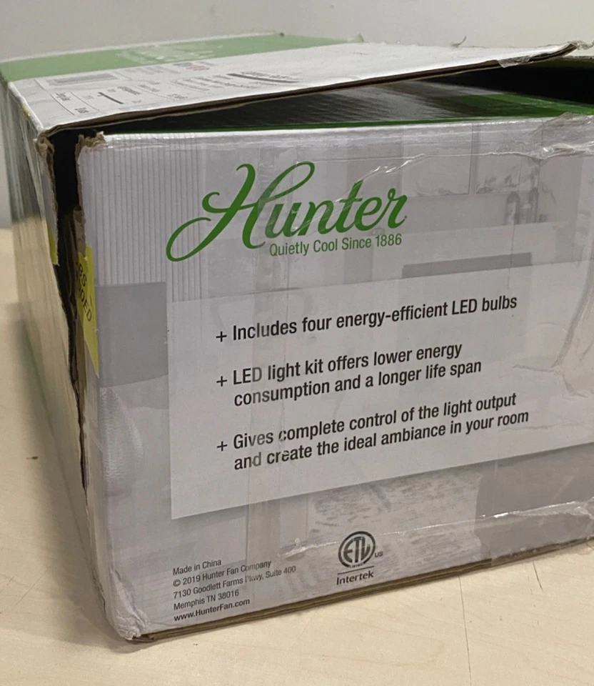 Kit de luces de ventilador Hunter 4 luces Premier bronce - vidrio ámbar esmerilado - CAJA ABIERTA Foto 3 de 4