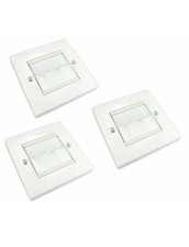 3 X 1 Gang White Brush Wall Outlet Cable Entry Plate Tidy Mount Wall Plate