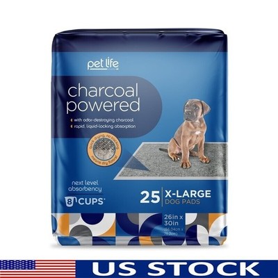 XL Dog Pads Charcoal Odor Neutralizing Super Absorbent Non-Slip Training 25ct US
