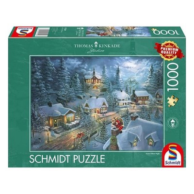 Schmidt Spiele Puzzle Thomas Kinkade Studios: Santa s Silent Night 1000 Teile