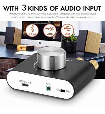 Mini Bluetooth 5.3 Power Amplifier Stereo Hi-Fi Digital Amp 2.0 50W ML302
