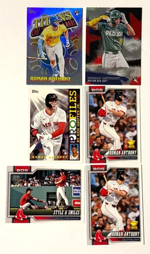 Roman Anthony Rookie Card Lot - 2026 Topps Series 1 - 6 Cards w/ Inserts RC