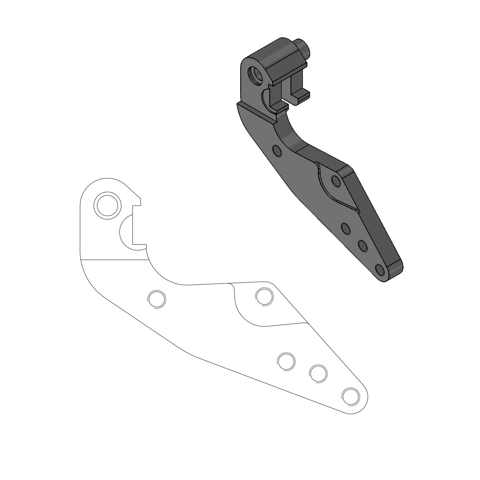 Moto Master Black 211043 - Relocation Bracket For Dakar 298Mm Front Disk For Husqvarna Cr125 1995-2013 - Image 2