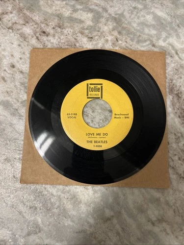 The BEATLES 45 “Love Me Do” TOLLIE 9008 Yellow  Black Bracket Yellow Label Ex.