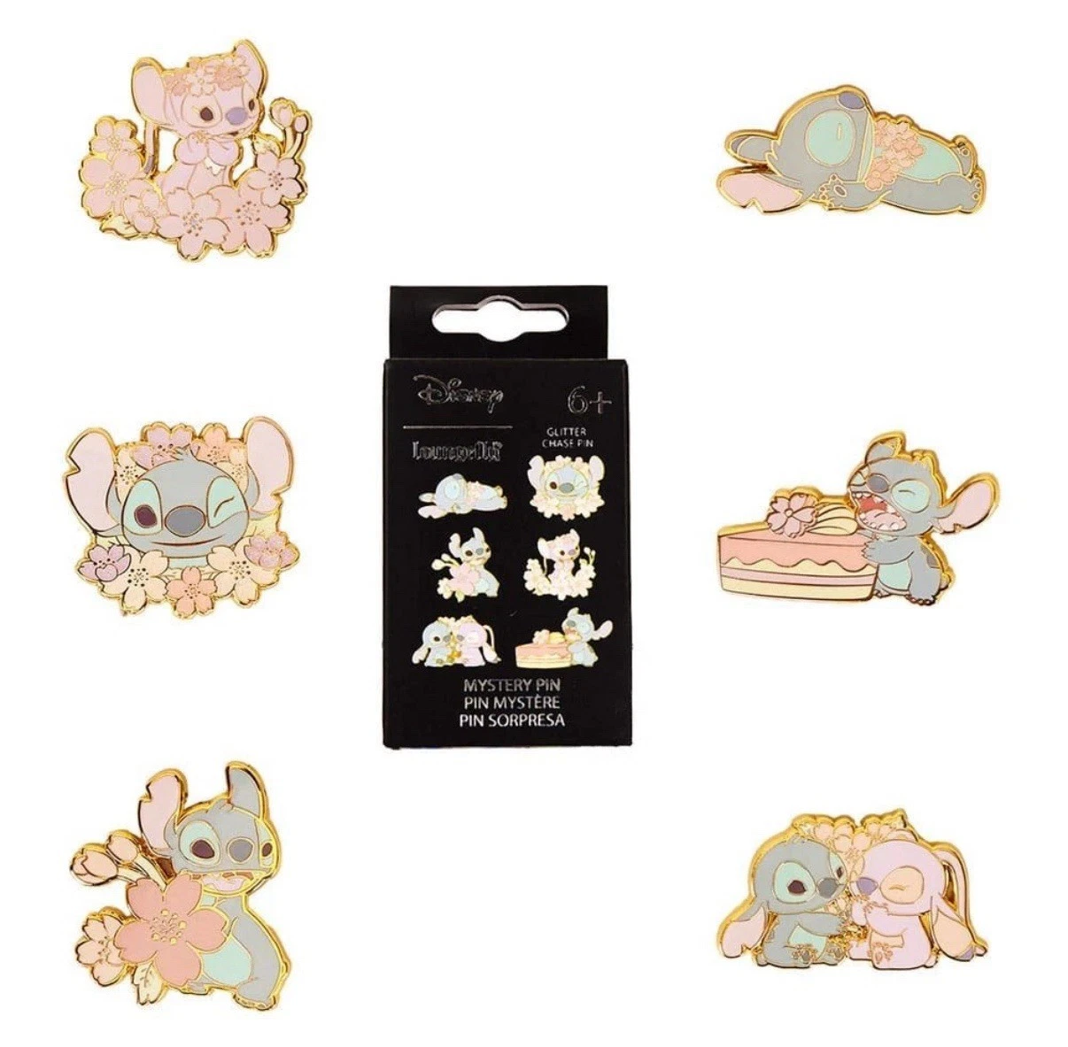Disney by Loungefly Glitter Chase Pin Cute Stitch Mystery Box 1 Pin Per Box