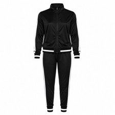 Original Deluxe Tracksuit Set L Black New Side Stripe Zip Jacket Jogger NWT
