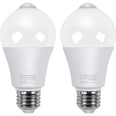 12 Volt 1000 Lumen E26 Motion Sensor Dusk to Dawn Security Light Bulb Cold White