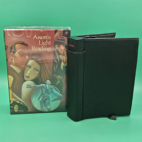 Vintage 1987 Aramis Mini Reading Light & Periscope Book Cover Leather EXCELLENT