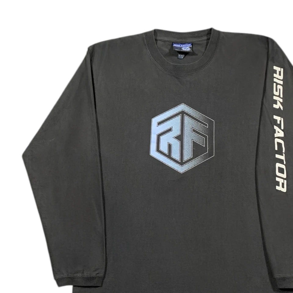 Camisa patinadora vintage de los años 2000 Risk Factor manga larga talla grande Foto 3 de 4