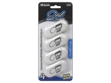 BAZIC White Oval Erasers latex-free 4 per Pack 2230 NEW School Supplies