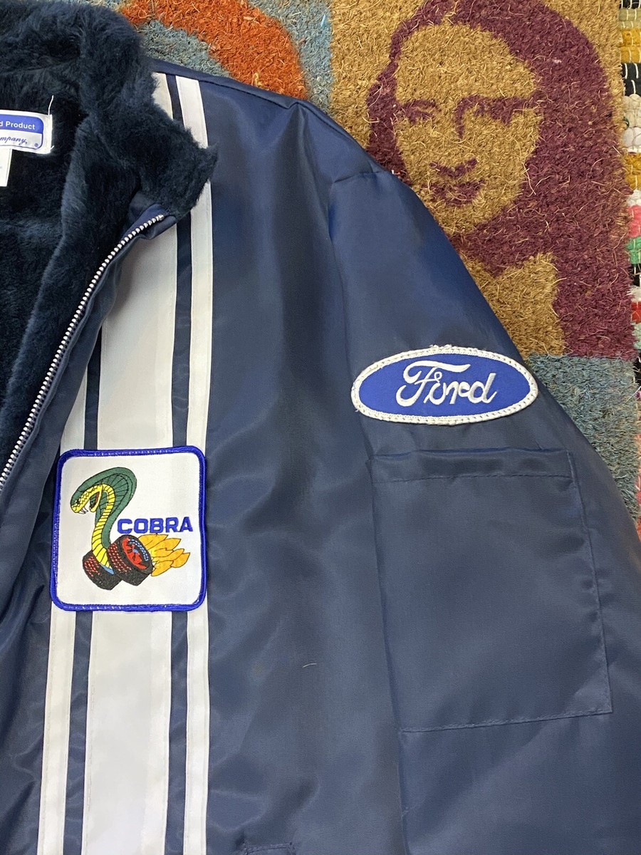 Vintage Mens 1970's Ford Cobra Mustang Racing Jacket Large Nylon