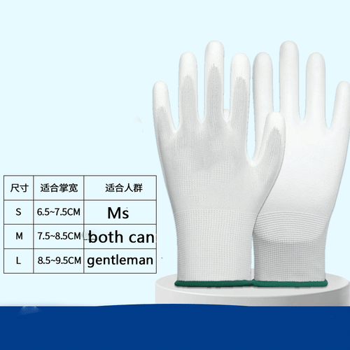 Guanti da Lavoro Alta Viz Ultra Sottili PU Palmo Rivestiti Multiuso 12 Paia - Foto 4 di 6