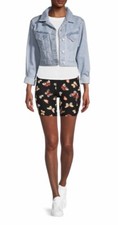 NWT JUNIOR'S NO BOUNDARIES BLACK BUTTERFLY BIKE SHORTS WITH POCKET SZ MEDIUM