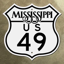 Mississippi US route 49 highway marker road sign shield delta blues crossroads