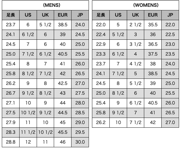 nike slippers size chart