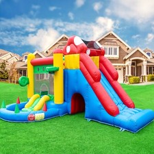 18FT Commercial Giant PVC Inflatable Bounce Castle Mushroom Playhouse Bit Slide