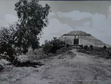 Mexico RPPC Postcard Early 1900s Rare VHTF Teotihuacan Pyramid Del Sol Road Dead