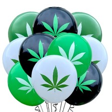 Marijuana Birthday Party Balloons Latex 12", Weed Theme Event Cannabis Stoner