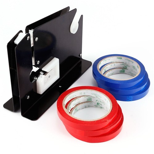Supermarket Plastic Bag Neck Sealer Sealing Tape Dispenser W/ 6/12 Rolls Tape AU - Picture 2 of 16