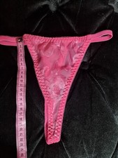 VTG VICTORIA S SECRET SZ S LACE Pink Panty Bikini Sissy HOT SECOND SKIN Nylon