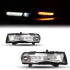 For 2018-2023 Ford Mustang LED Bumper Fog Lights w/ Squential Turn Signal Lamps