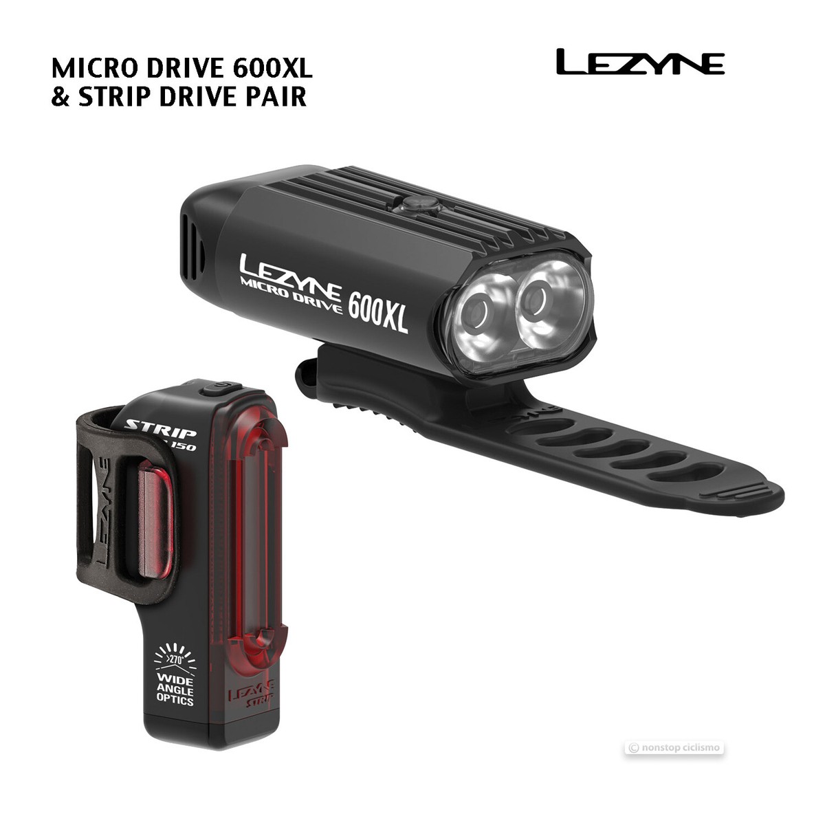 アクセサリー LEZYNE MICRO DRIVE 600XL + STRIP ALERT NEW Lezyne MICRO DRIVE 600XL & STRIP DRIVE LED Headlight