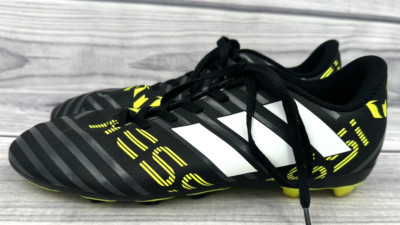 ADIDAS NEMEZIZ MESSI 17.4 FXG SOCCER CLEATS Young Men's 5.5 BLACK / SOLAR YELLOW