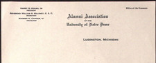 Alumni Association of the University of Notre Dame Ludington MI Blank Letterhead