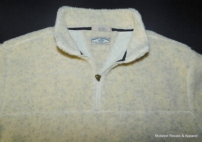 Rare Vintage Most Wanted 1/4 Zip Fleece Pullover Jacket White Mens Large