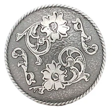 Dual Cactus Flower Antique Nickel Concho 1-1/2" 4665-21