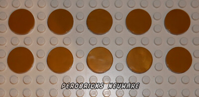 Lego 10 x Fliese/Fliesen rund 2x2 pearl gold #14769 NEUWARE