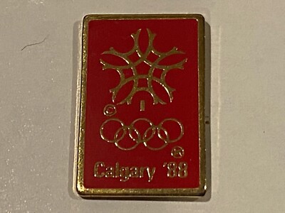 1988 Calgary Canada Winter Olympic Games Enamel Vest Lapel Hat Pin Tie Tack Logo