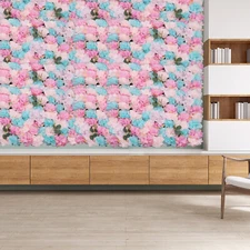 12x Artificial Flower Wall Rose Floral Panel Backdrop Decor for Party Wedding