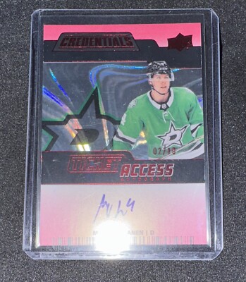 23-24 UD Credentials - Miro Heiskanen Auto Red #2 /10!! - Ticket Access