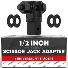 1/2'' Scissor Jack Adapter for Standard Drive Sockets & 13/16 Inch Lug Wrench.