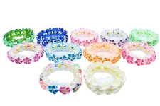 Hawaii Fimo Flower Bracelet -Children/Kids Size, Stretchable, Plumeria, Hibiscus