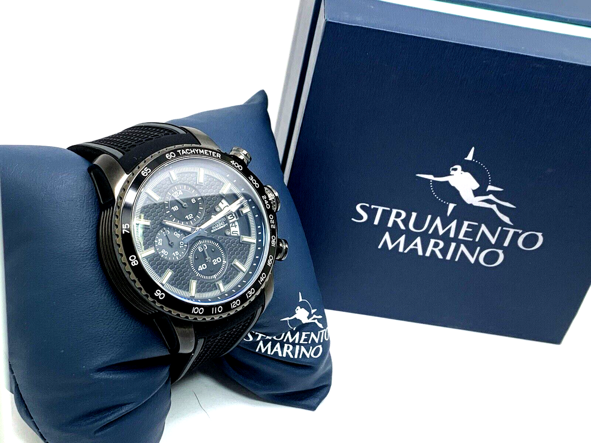 Strumento Marino Men\'s Watch SM114S Quartz Chronograph Black Dial Rubber… Strumento Marino Men main image 3