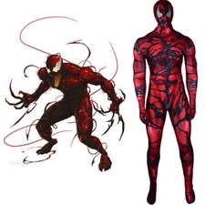 Cosplay Venom 2 Carnage Mask Jumpsuit Adult Bodysuit Halloween Stage Costume Men