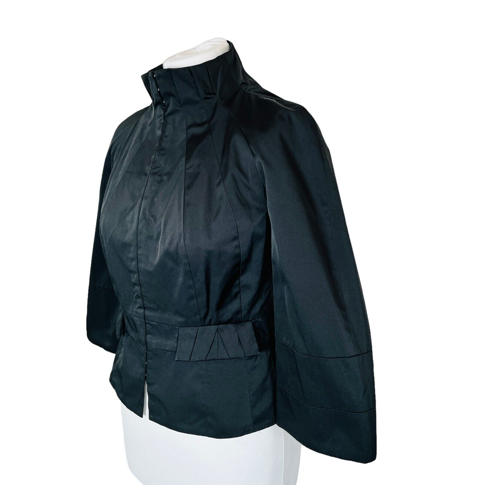 Karen Millen Black Satin Fitted Dress Jacket Size… - image 3