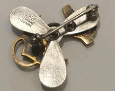 Amico Sterling Silver 925 1/20 10K Gold WWII Navy Anchor Propeller Brooch Pin