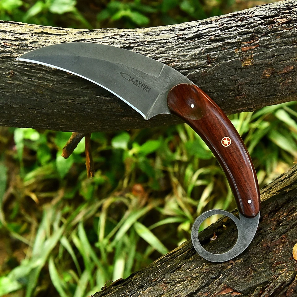 Custom Handmade Beautiful D2 Steel Blade Karambit Knife With Leather Sheath - Image 4 of 4