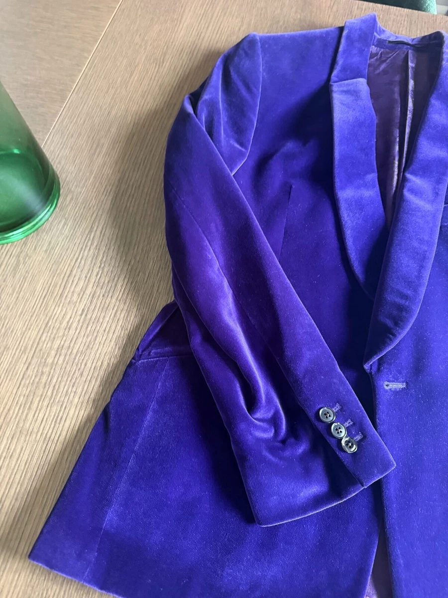Duchamp London Purple Velvet Shawl Collar Dinner Jacket Mens 40 Tailored Fit