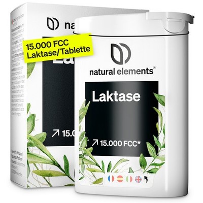 natural elements Laktase Tabletten 15.000 FCC   100 Tabletten   hochdosiert