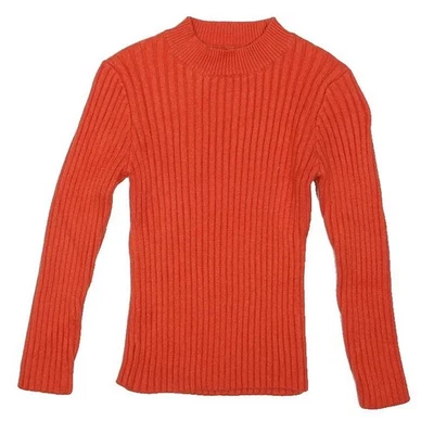 BLUE PAPA Fille Robe Pull Unie Rouge Col Rond Maille Basique 4-5Y Coton - Photo 1/4