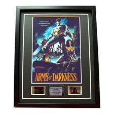 ARMY OF DARKNESS Signed PREPRINT + FILM CELLS FRAMED HORROR MOVIE MEMORABILIA
